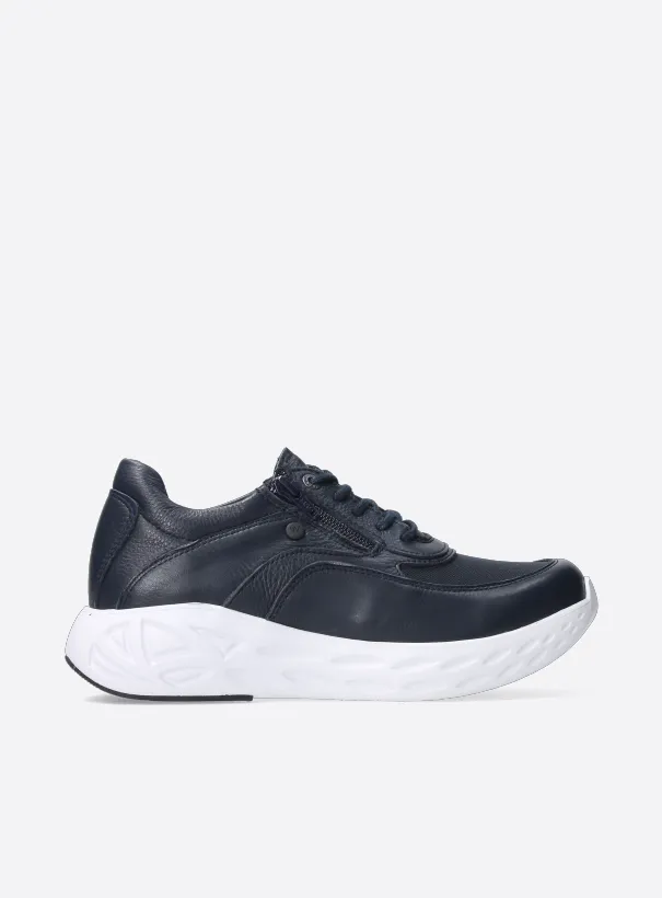 Wolky Vitality S2F - blue combi stretch leather Trainers for women