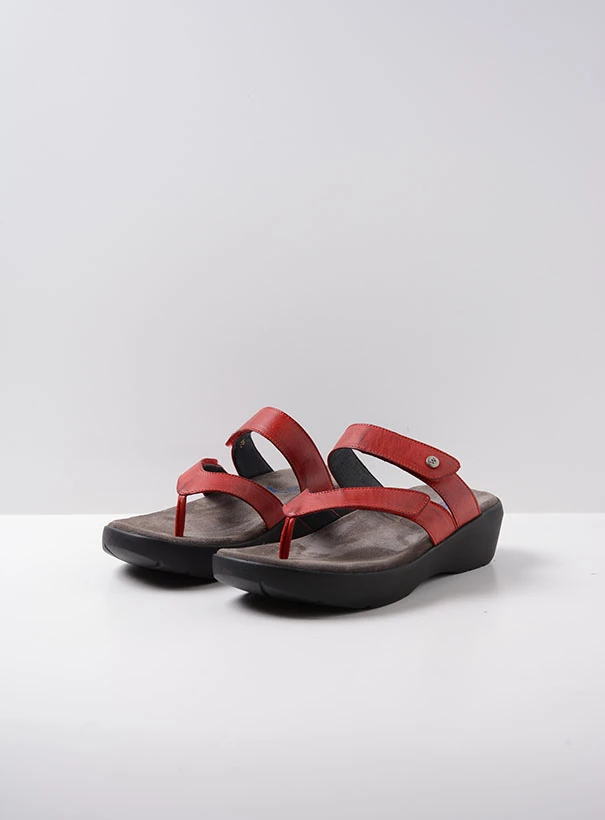 wolky sandals 00202 hobie 30500 red leather front