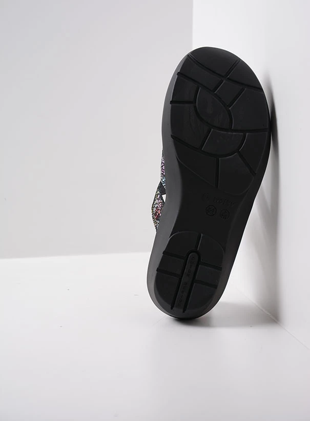 wolky sandals 00202 hobie 49970 black multi suede sole