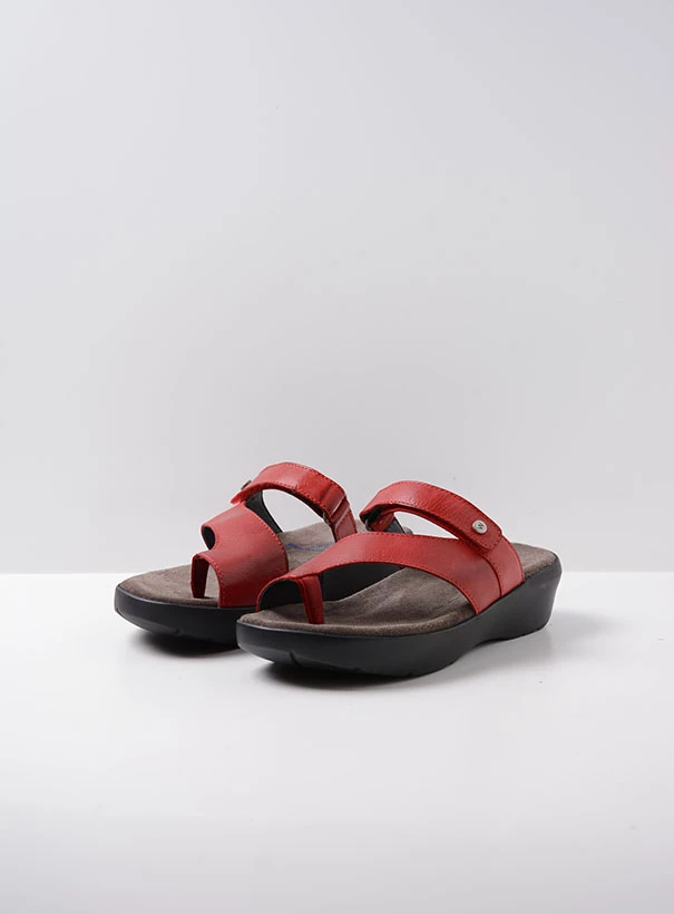 wolky sandals 00203 collins 30500 red leather front