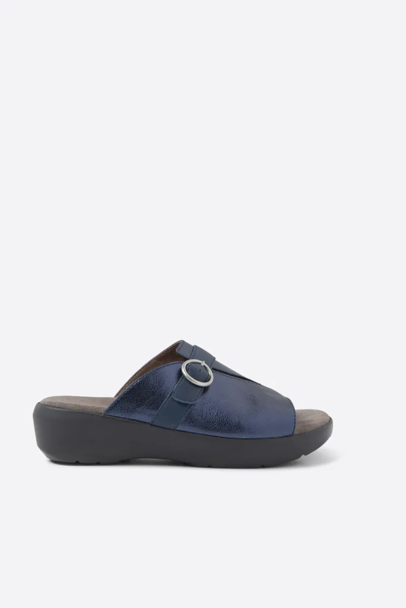 Wolky Chino - blue metallic leather Sandals for women