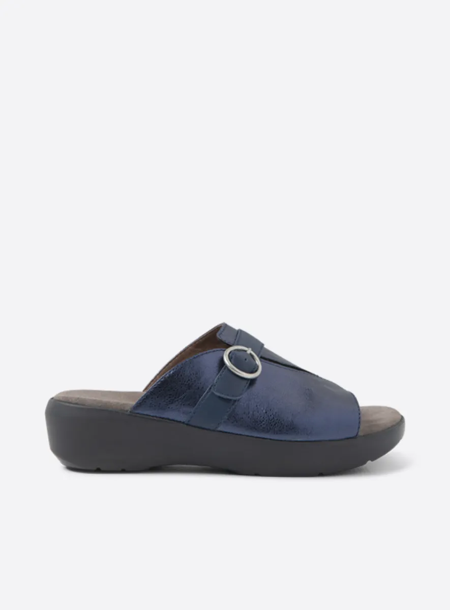 Wolky Chino - blue metallic leather Sandals for women
