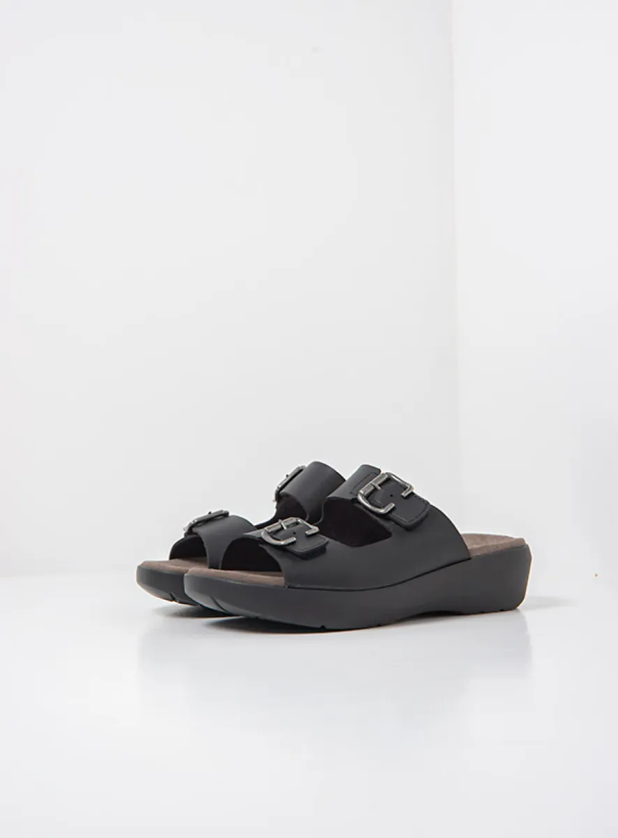 Wolky Newport - black vegan biocare Sandals for women