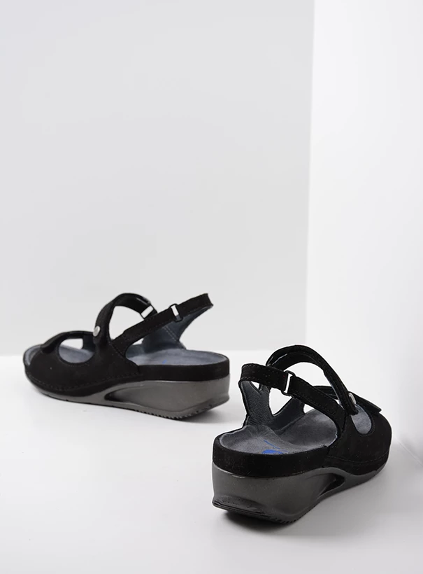 wolky sandals 00425 shallow 10000 black nubuck back