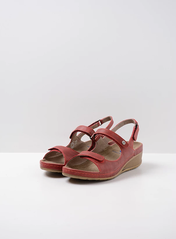 wolky sandals 00425 shallow 30500 red leather front
