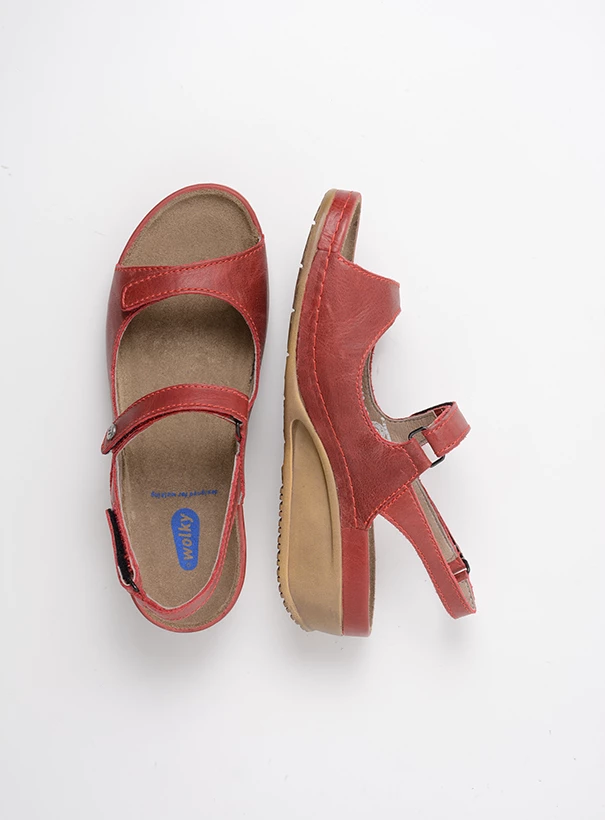 wolky sandals 00425 shallow 30500 red leather top