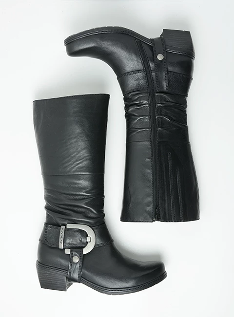 wolky long boots 00456 la banda 2000 black leather top