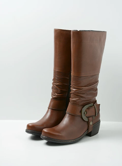 wolky long boots 00456 la banda 20430 cognac leather front