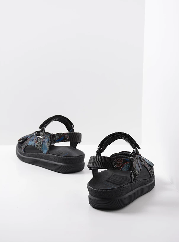 wolky sandals 00710 energy lady 68080 black blue suede back
