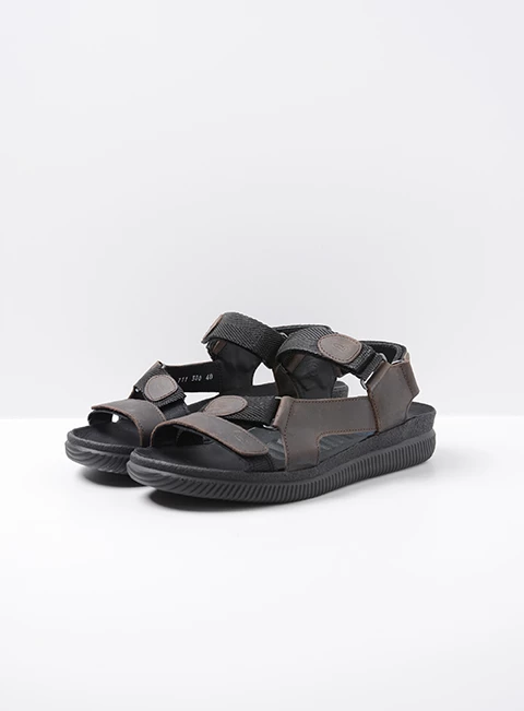 wolky sandals 00711 energy men 50300 brown oiled leather front