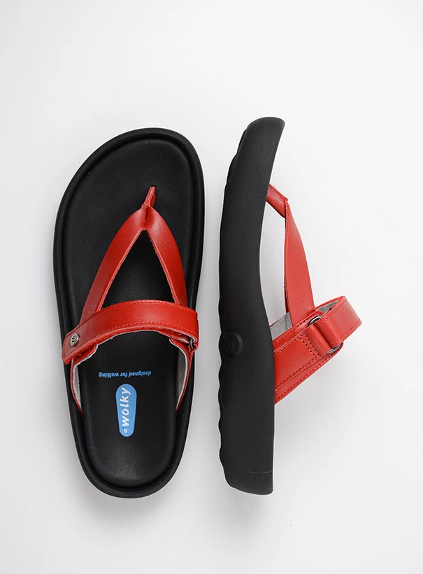 wolky sandals 00821 peace 31500 red leather top