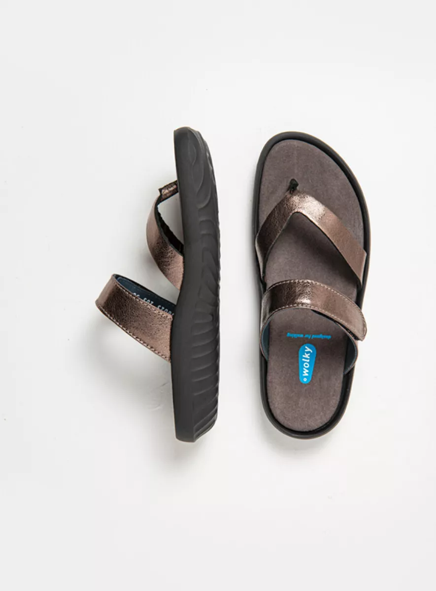 Wolky Sandals 00880 Tahiti 23203 lead metallic leather