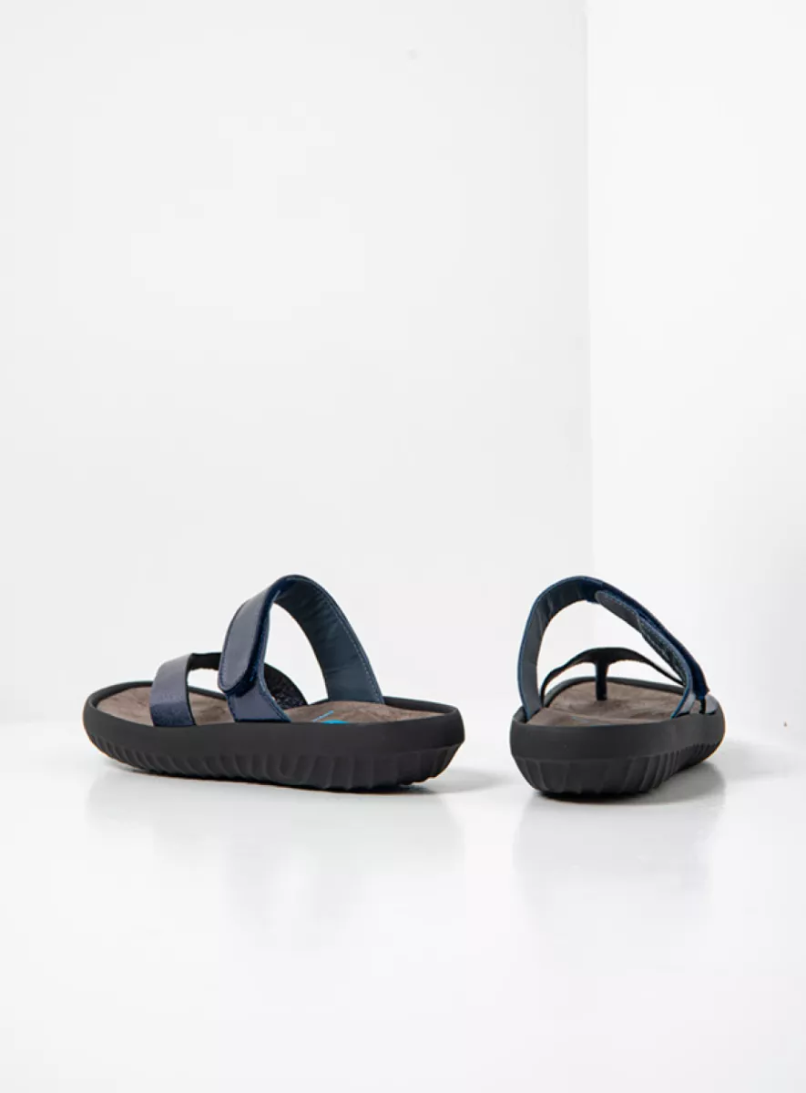 Wolky Sandals 00880 Tahiti 23800 blue metallic leather