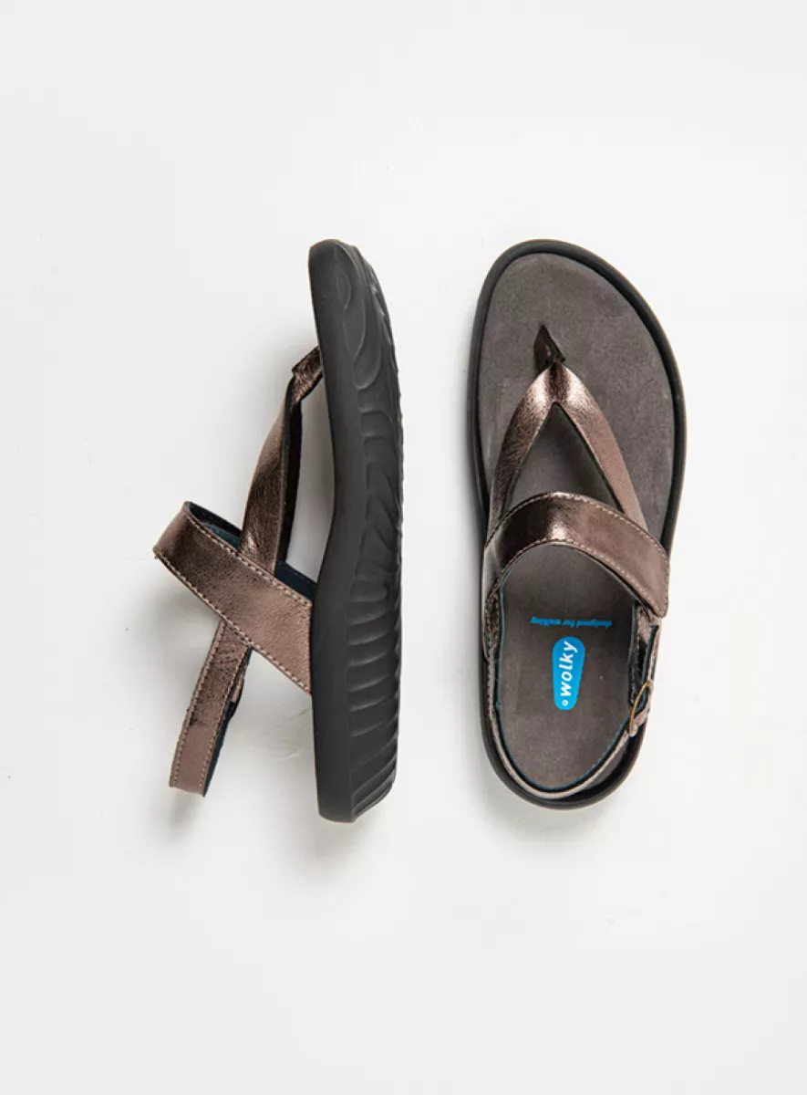 Wolky Sandals 00882 Cebu 23203 lead metallic leather