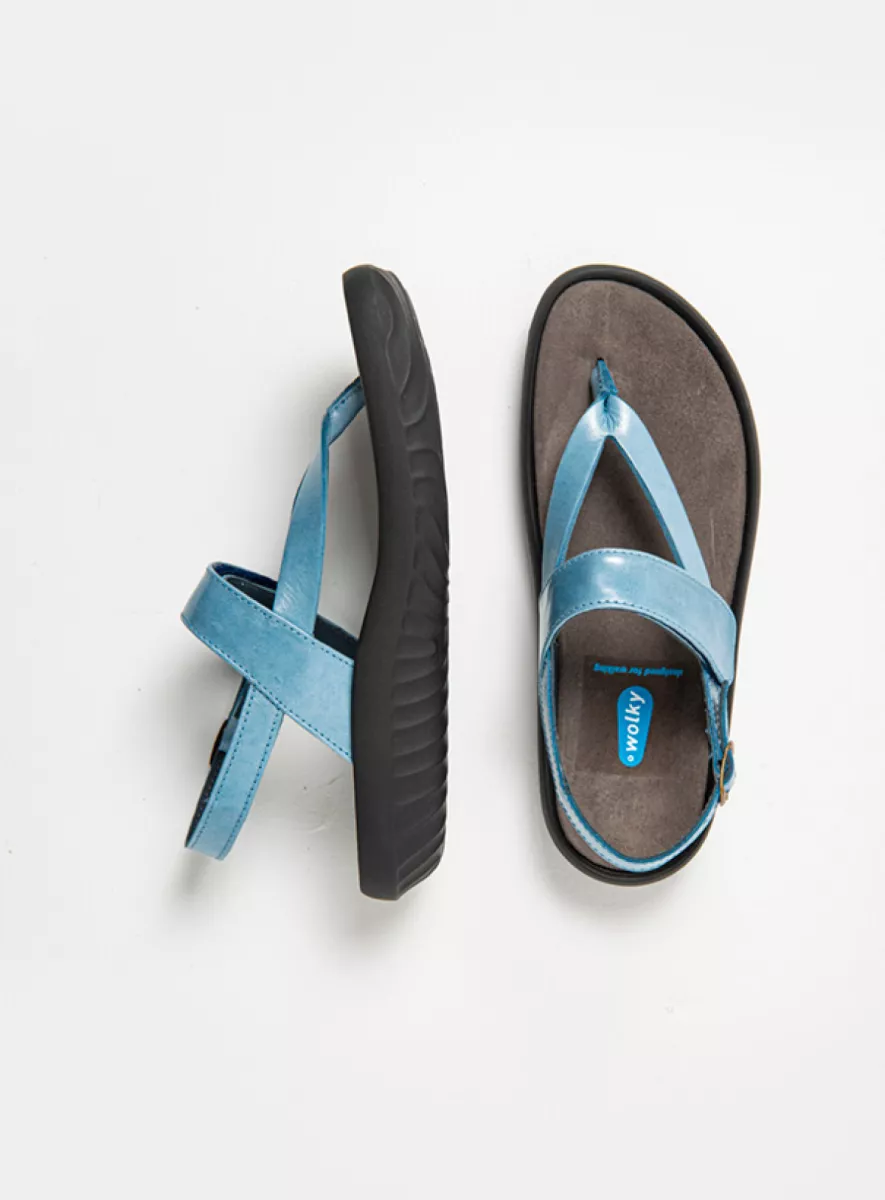 Wolky Sandals 00882 Cebu 61850 ocean blue leather
