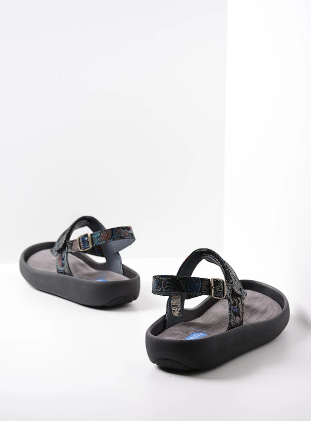 wolky sandals 00882 cebu 68080 black blue suede back