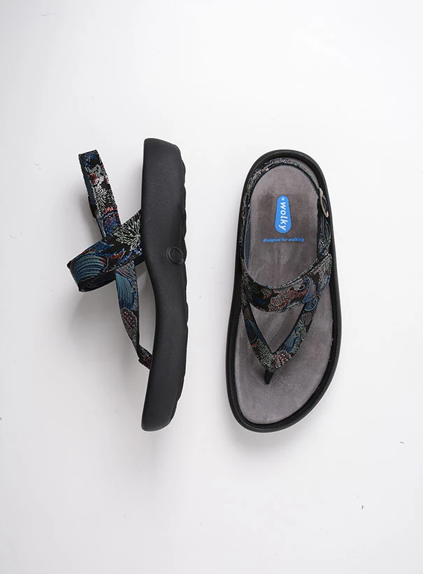 wolky sandals 00882 cebu 68080 black blue suede top