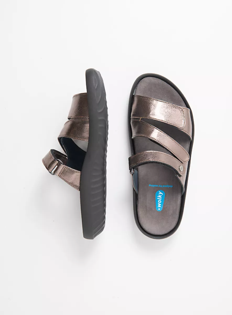 Wolky Sandals 00885 Sense 23203 lead metallic leather