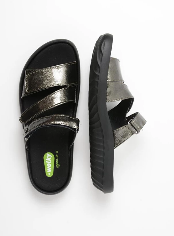 wolky sandals 00889 sense vegan 96700 greygreen vegan patent leather top