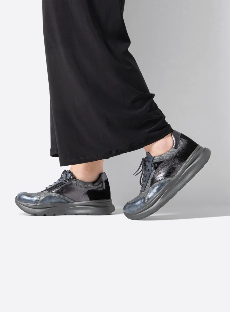 Wolky Rits 00990 Nova S2F 90210 anthracite combi stretch leather