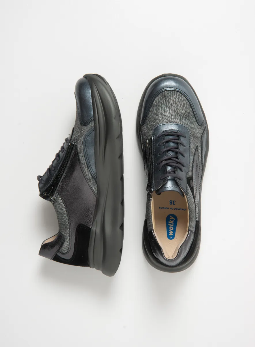 Wolky Rits 00990 Nova S2F 90210 anthracite combi stretch leather