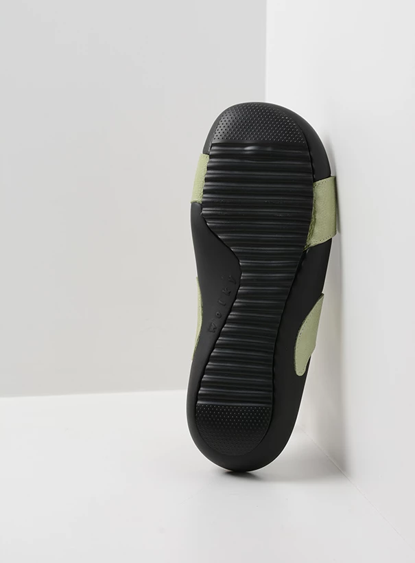 wolky sandals 01000 oconnor 11706 light green nubuck sole
