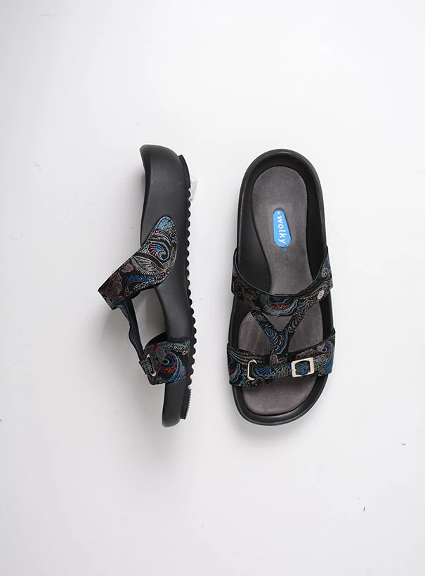 wolky sandals 01000 oconnor 68080 black blue suede top