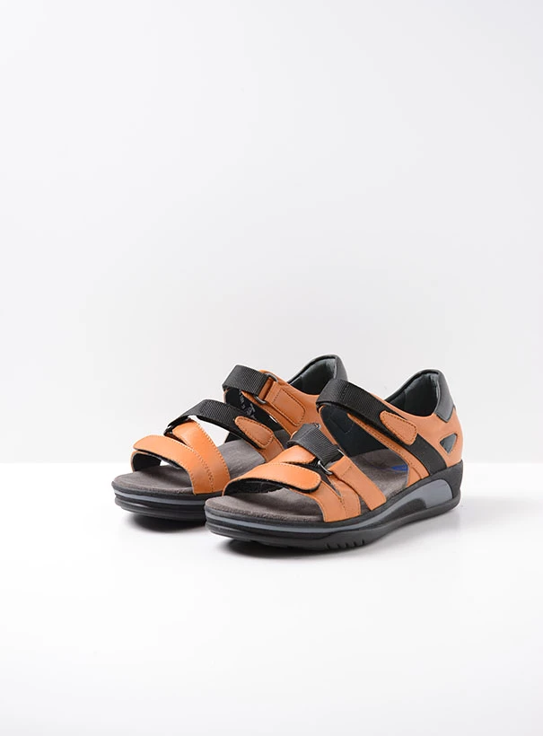 wolky sandals 01055 desh 30550 orange leather front