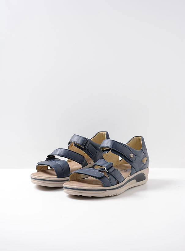 wolky sandals 01055 desh 30870 blue leather front