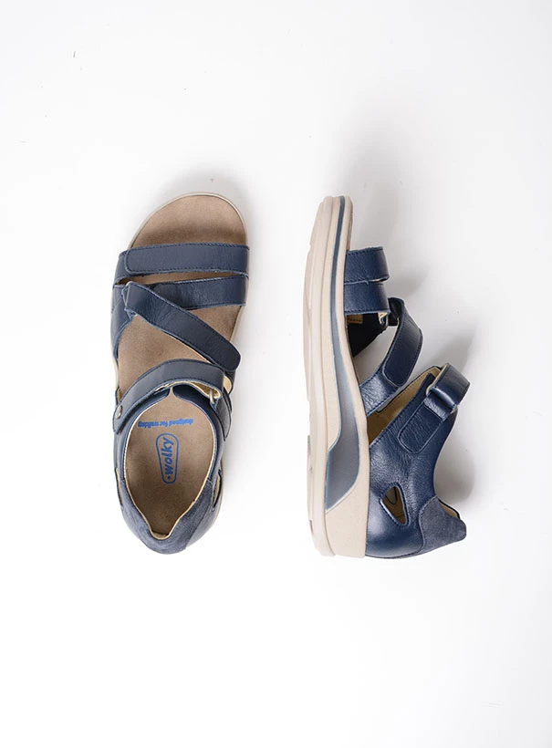 wolky sandals 01055 desh 30870 blue leather top