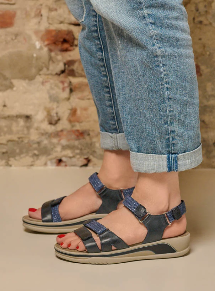 wolky sandals 01056 acula 31870 blue leather detail