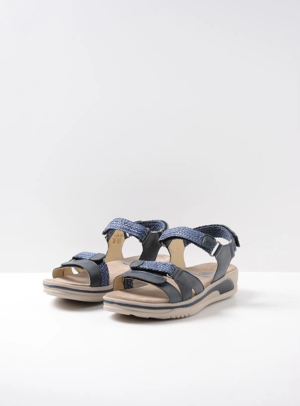 wolky sandals 01056 acula 31870 blue leather front