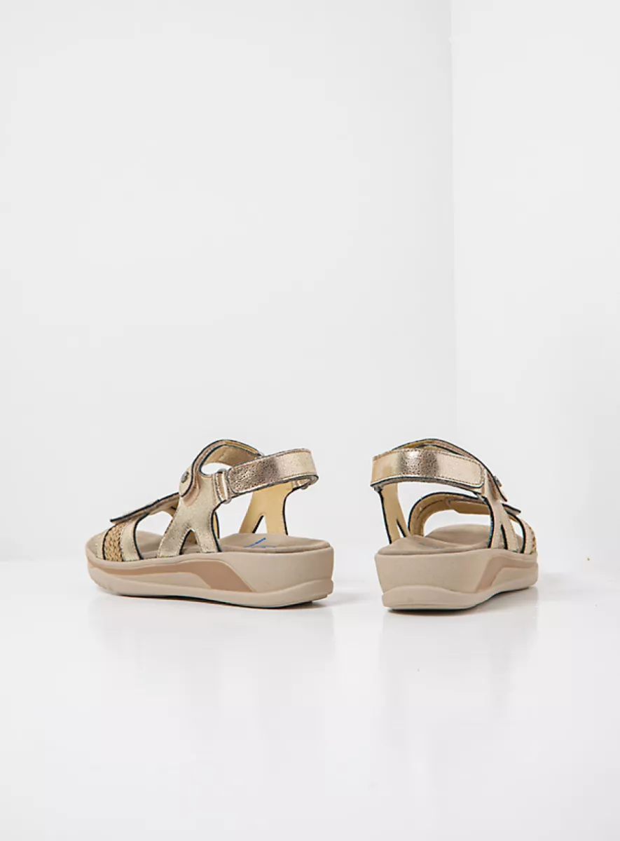 Wolky Sandals 01057 Fantom 23145 champagne metallic leather