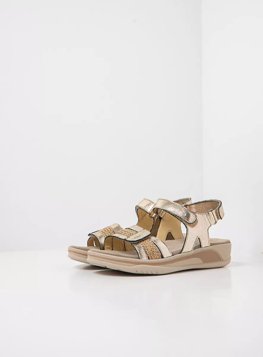 Wolky Sandals 01057 Fantom 23145 champagne metallic leather