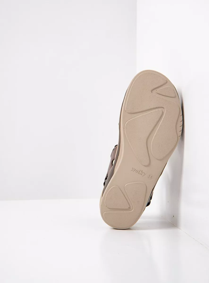 Wolky Sandals 01057 Fantom 23145 champagne metallic leather