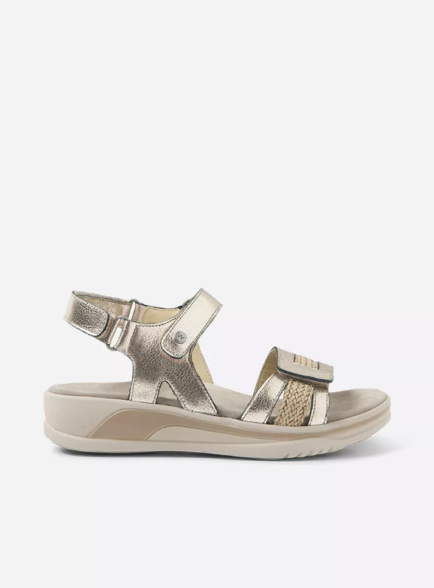 Wolky Sandals 01057 Fantom 23145 champagne metallic leather