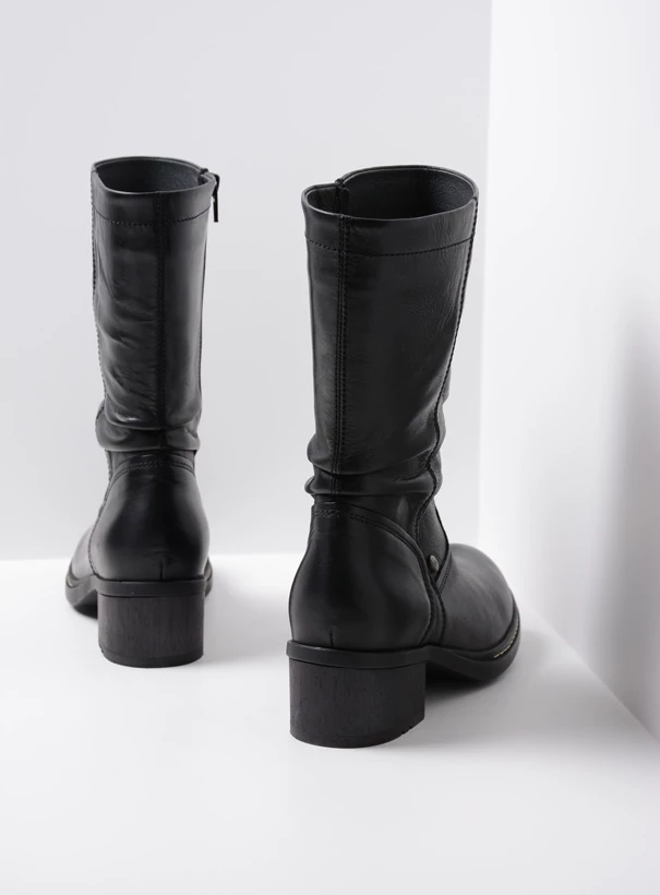 wolky mid calf boots 01261 edmonton 30000 black leather back