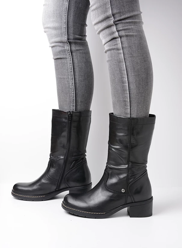 wolky mid calf boots 01261 edmonton 30000 black leather sfeer