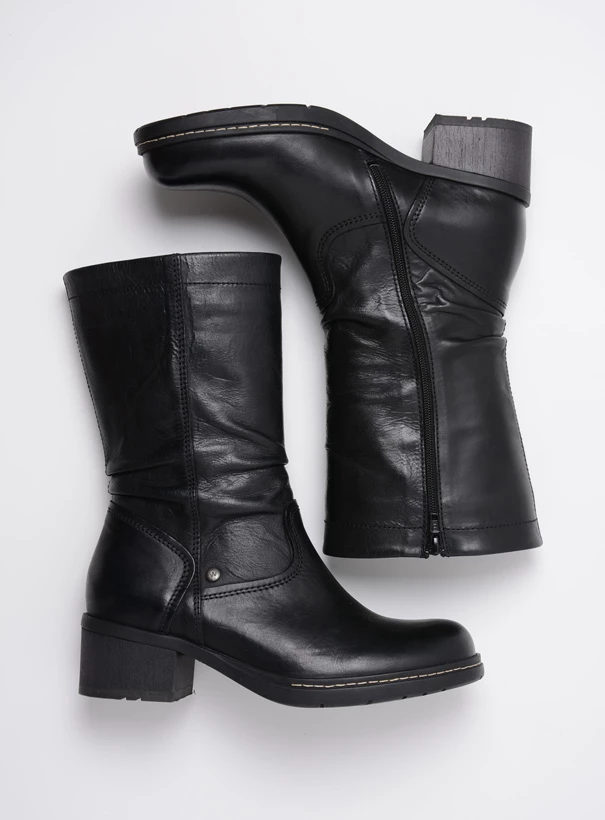 wolky mid calf boots 01261 edmonton 30000 black leather top