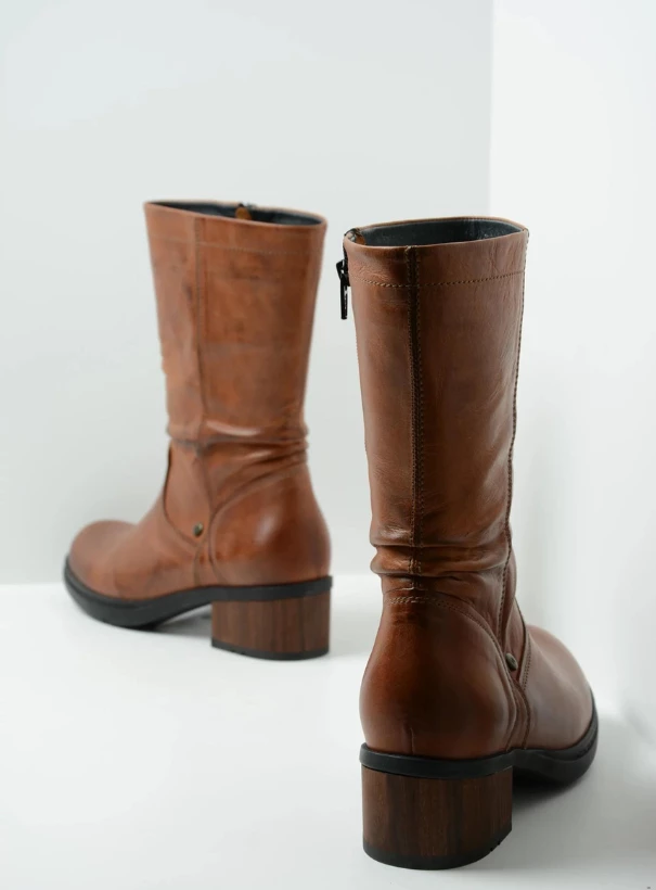 wolky mid calf boots 01261 edmonton 30430 cognac leather back