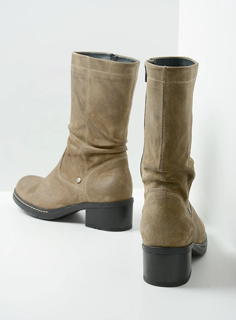 wolky mid calf boots 01261 edmonton 45150 taupe suede back