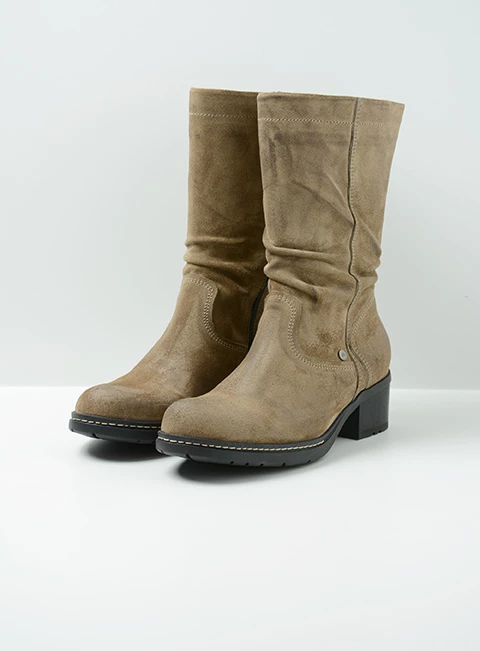 wolky mid calf boots 01261 edmonton 45150 taupe suede front