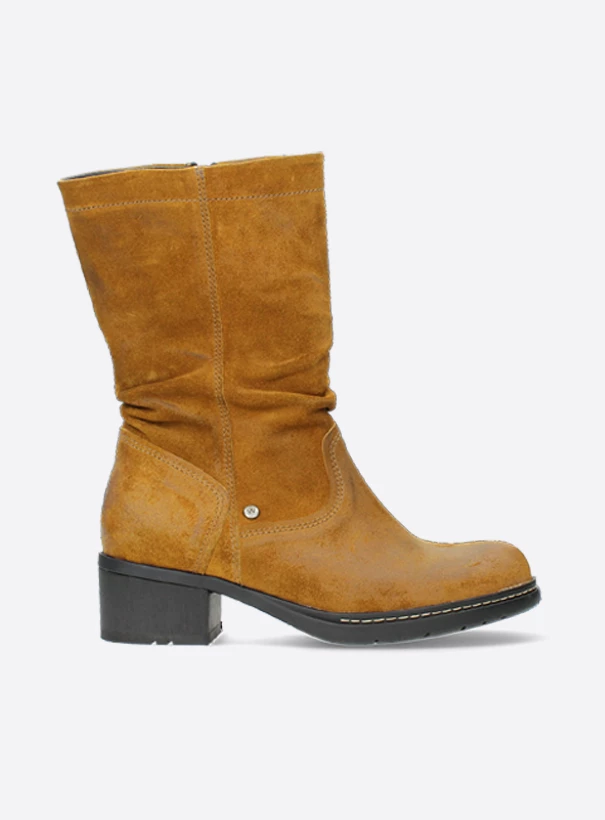 wolky mid calf boots 01261 edmonton 45925 dark ochre suede