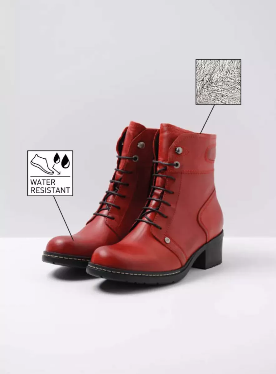 Wolky Waterproof 01270 Red Deer WR 30505 red leather