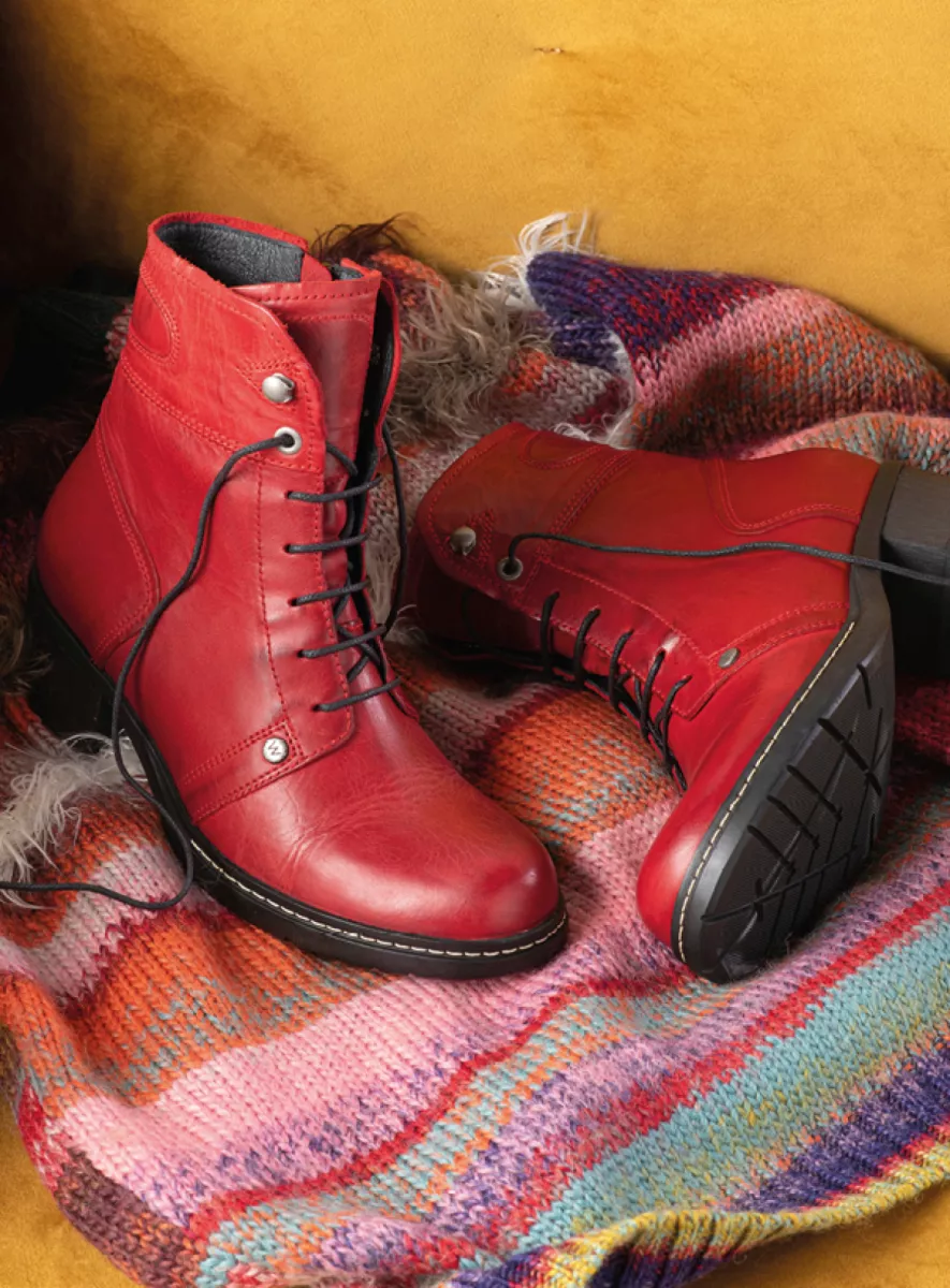 Wolky Waterproof 01270 Red Deer WR 30505 red leather
