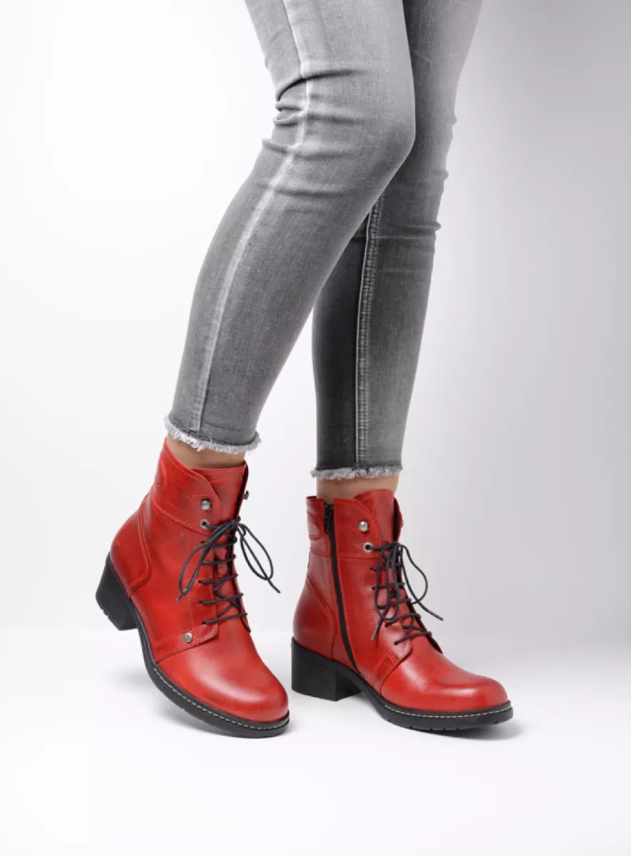 Wolky Waterproof 01270 Red Deer WR 30505 red leather