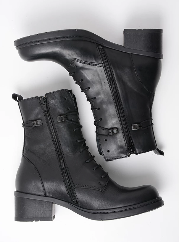 wolky biker boots 01273 rimbley 37000 black leather top