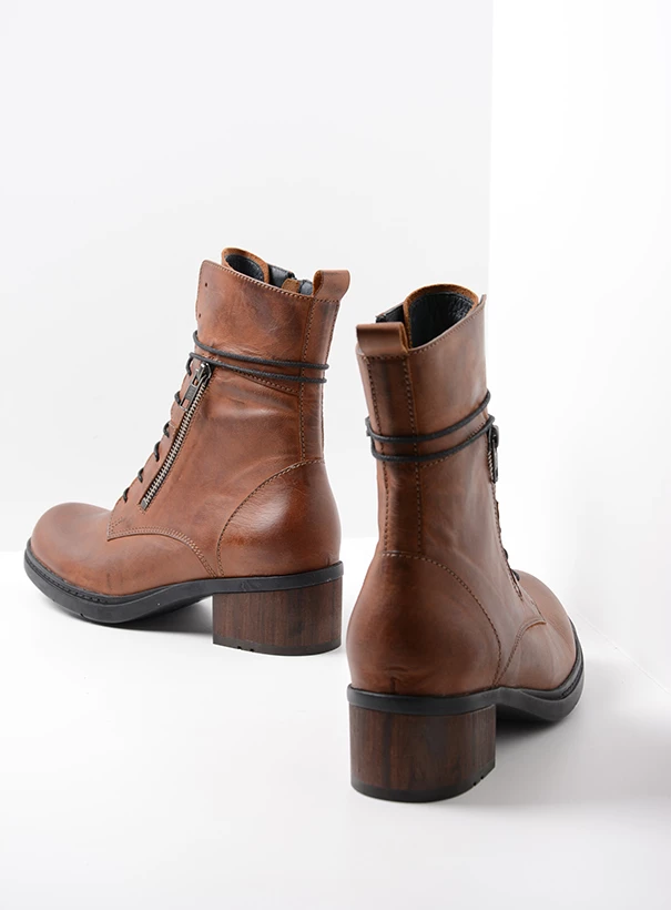 wolky biker boots 01273 rimbley 37430 cognac leather back