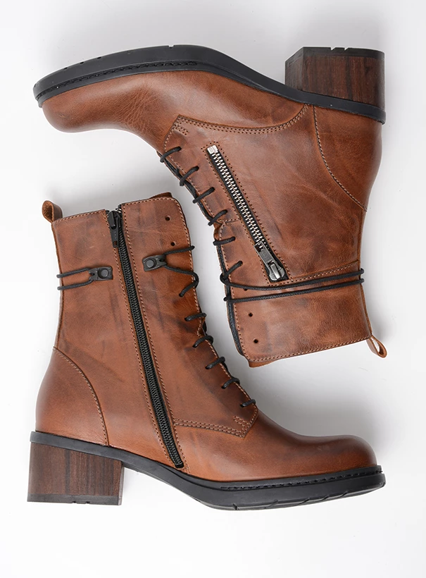 wolky biker boots 01273 rimbley 37430 cognac leather top