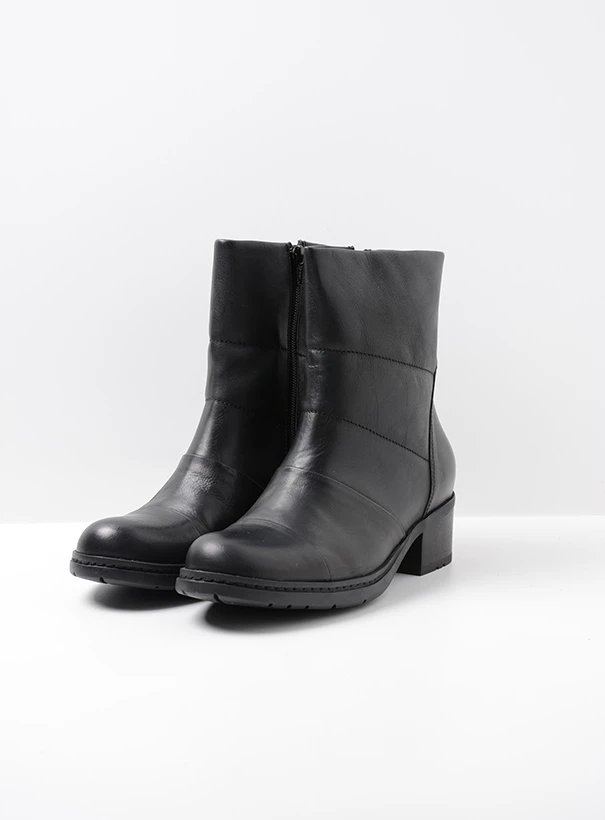 wolky mid calf boots 01274 hinton 37000 black leather front